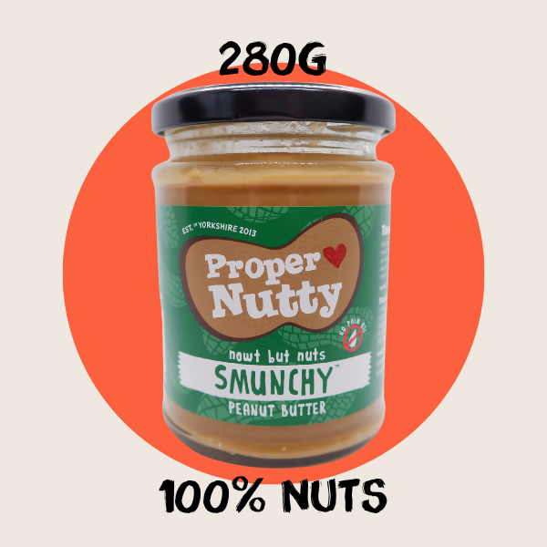 Proper Nutty| Artisan Smooth & Crunchy [Smunchy]| Peanut Butter| 100% Peanuts |280g glass jar|