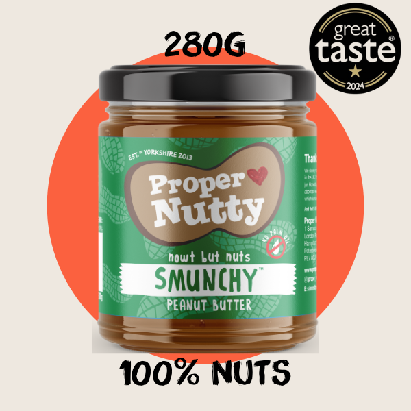 Proper Nutty| Artisan Smooth & Crunchy [Smunchy]| Peanut Butter| 100% Peanuts |280g glass jar|
