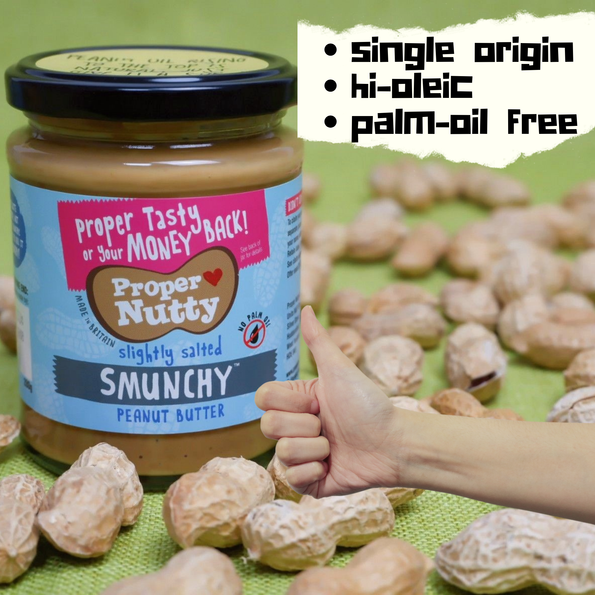 Proper Nutty| Artisan Smooth & Crunchy [Smunchy]| Peanut Butter| 99.5% Peanuts 0.5% Sea Salt |280g glass jar